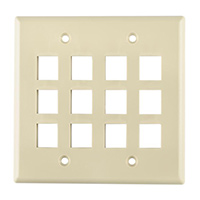 HellermannTyton - FPDG12-I - FACEPLATE DBL GANG 12PORT IVORY