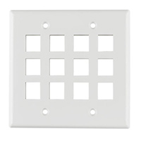 HellermannTyton - FPDG12-W - FACEPLATE DBL GANG 12PORT WHITE
