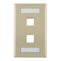 HellermannTyton - FPIDUAL-I - FACEPLATE SNGL GANG 2PORT IVORY