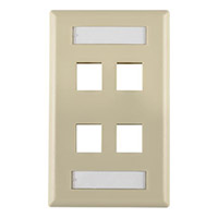 HellermannTyton - FPIQUAD-I - FACEPLATE SNGL GANG 4PORT IVORY