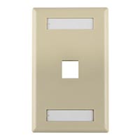 HellermannTyton - FPISINGLE-I - FACEPLATE SNGL GANG 1PORT IVORY