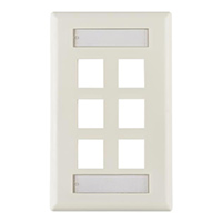HellermannTyton - FPISIX-FW - FACEPLATE SNGL GANG 6PORT WHITE