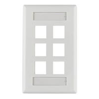 HellermannTyton - FPISIX-W - FACEPLATE SNGL GANG 6PORT WHITE