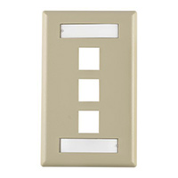 HellermannTyton - FPITRIPLE-I - FACEPLATE SNGL GANG 3PORT IVORY