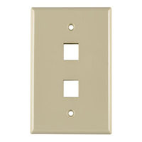 HellermannTyton - FPMDUAL-I - FACEPLATE SNGL GANG 2PORT IVORY