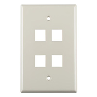 HellermannTyton - FPMQUAD-FW - FACEPLATE SNGL GANG 4PORT WHITE
