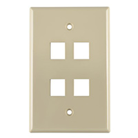 HellermannTyton - FPMQUAD-I - FACEPLATE SNGL GANG 4PORT IVORY