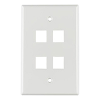 HellermannTyton - FPMQUAD-W - FACEPLATE SNGL GANG 4PORT WHITE
