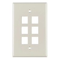 HellermannTyton - FPMSIX-FW - FACEPLATE SNGL GANG 6PORT WHITE