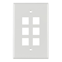 HellermannTyton - FPMSIX-W - FACEPLATE SNGL GANG 6PORT WHITE