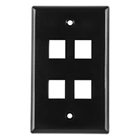 HellermannTyton - FPQUAD-B - FACEPLATE SNGL GANG 4PORT BROWN