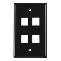 HellermannTyton - FPQUAD-BK - FACEPLATE SNGL GANG 4PORT BLACK