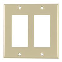 HellermannTyton - FPRDG-I - FACEPLATE DBL GANG 2PORT IVORY