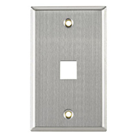 HellermannTyton - FPSINGLE-SS - FACEPLATE SNGL GANG 1PORT SILVER