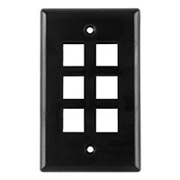 HellermannTyton - FPSIX-B - FACEPLATE SNGL GANG 6PORT BROWN
