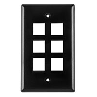 HellermannTyton - FPSIX-BK - FACEPLATE SNGL GANG 6PORT BLACK