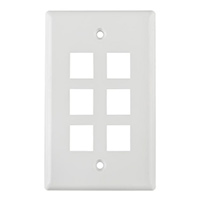 HellermannTyton - FPSIX-W - FACEPLATE SNGL GANG 6PORT WHITE
