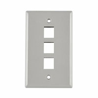 HellermannTyton - FPTRIPLE-GRY - FACEPLATE SINGLE GANG 3PORT GRAY