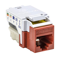 HellermannTyton - RJ45FC5E-RED - INSERT RJ45 JACK TO IDC CONN