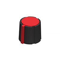 Keystone Electronics - 8571 - KNOB SERATED 0.610" BK/RD PP/TPE