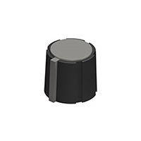 Keystone Electronics - 8572 - KNOB SERATED 0.610" BK/GY PP/TPE