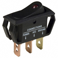 Lumex Opto/Components Inc. - CLS-RR11A12251R - SWITCH ROCKER SPST 25A 12V