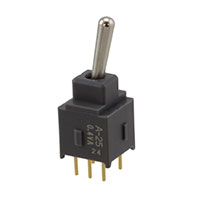 NKK Switches - A25AP - SWITCH TOGGLE DPDT 0.4VA 28V
