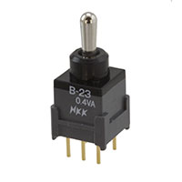 NKK Switches - B23JP - SWITCH TOGGLE DPDT 0.4VA 28V