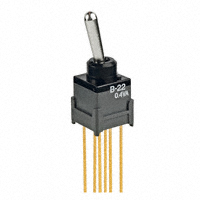 NKK Switches - B22AW - SWITCH TOGGLE DPDT 0.4VA 28V