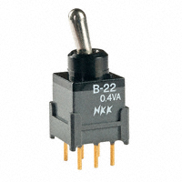 NKK Switches - B22JP - SWITCH TOGGLE DPDT 0.4VA 28V