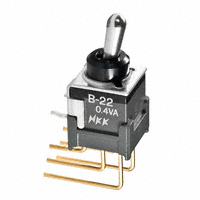 NKK Switches - B22JV - SWITCH TOGGLE DPDT 0.4VA 28V
