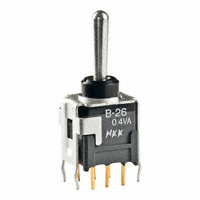 NKK Switches - B26AB - SWITCH TOGGLE SP3T 0.4VA 28V