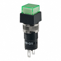 NKK Switches - HB01KW01-5F-FB - SW IND PB SQ GREEN LED DIFF GRN