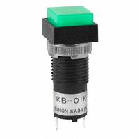 NKK Switches - KB01KW01-12-FF - SW PB ILLUM SQ GREEN SLD MOUNT