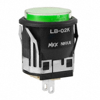 NKK Switches - LB02KW01-5F24-JF - IND PB ILLUM RND LB SER GRN SLD