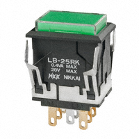 NKK Switches - LB25RKG01-28-JF - SWITCH PUSH DPDT 0.4VA 28V