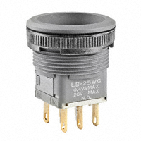 NKK Switches - LB25WGG01 - SWITCH PUSH DPDT 0.4VA 28V
