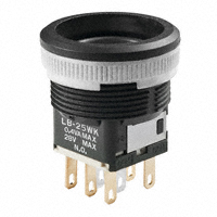 NKK Switches - LB25WKG01 - SWITCH PUSH DPDT 0.4VA 28V