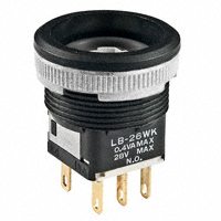 NKK Switches - LB26WKG01 - SWITCH PUSH DPDT 0.4VA 28V