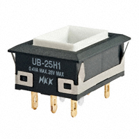 NKK Switches - UB25NKG015C - SWITCH PUSH DPDT 0.4VA 28V