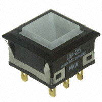 NKK Switches - UB25KKG01N - SWITCH PUSH DPDT 0.4VA 28V