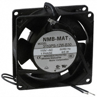 NMB Technologies Corporation - 3110PS-12W-B30-A00 - FAN AXIAL 80X25MM 115VAC WIRE