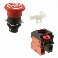 Omron Automation and Safety - A22E-M-11-EMO - SWITCH PUSHBUTTON DPST 10A 110V