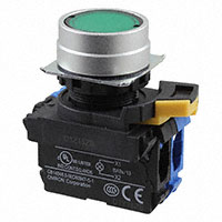 Omron Automation and Safety - A22NL-MNM-TGA-G100-GC - SWITCH PUSH SPST-NO 10A 120V