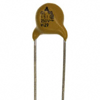 Panasonic Electronic Components - ECK-DGL151MB - CAP CER 150PF 250VAC Y5P RADIAL