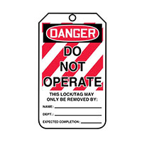 Panduit Corp - PCT-1082-B - SFTYTAG,LODGRDONOTOPERATE,BKLO,2