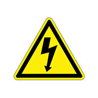 Panduit Corp - PESW-D-1Y - LABEL ELECT WARN 3.9" BK/YL 10PC