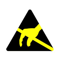 Panduit Corp - PESW-AA-11Y - LBL ESD/STAT WARN 0.3"BK/YL 10PC