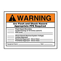 Panduit Corp - PLVS0305W7160 - LABEL ELECTL WRN 5"X3.5" OR/BK/W