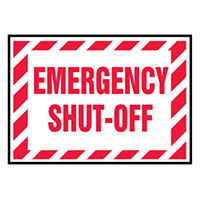 Panduit Corp - PVS0305B3923 - LABEL 5"X3.5" RED/WHITE 5/PK